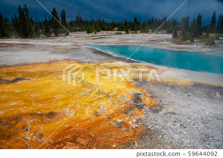 Geothermal feature at west thumb at Yellowstone 59644092