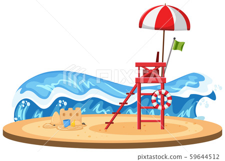 Isolated beach on white background 59644512