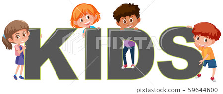 Boy and girl character with kids icon 59644600