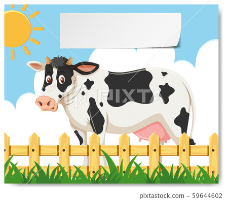 A cow in the farm template 59644602