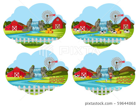 Set of farming scenes 59644868