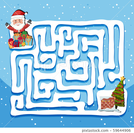 Santa claus maze game template 59644906