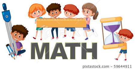 Children with math tools - Stock Illustration [59644911] - PIXTA