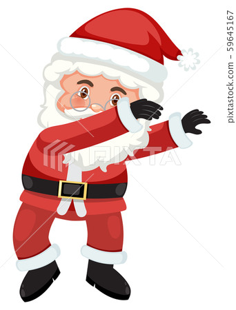 Red dancing santa white background 59645167
