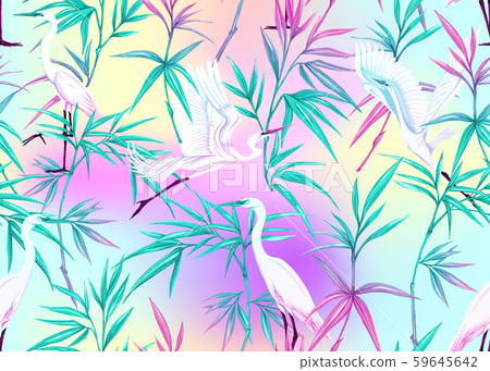 Seamless pattern, background with tropical plants 59645642