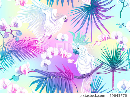 Seamless pattern, background with tropical plants Seamless pattern, background with tropical plants 59645776