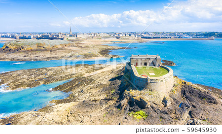 Beautiful view of the city of Privateers - Saint Malo in Brittany, France 59645930
