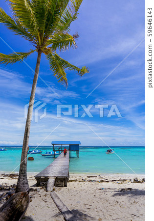 Mantanani Island also called Mermaid Island, Sabah, Malaysia 59646143