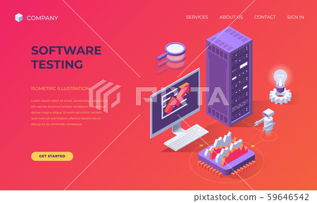Landing page for software testing - Stock Illustration [59646542] - PIXTA