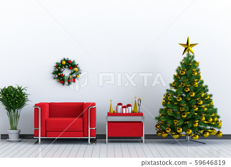 Christmas interior living room. 3d render Christmas interior living room. 3d render 59646819