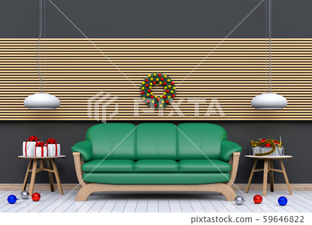 Christmas interior living room. 3d render Christmas interior living room. 3d render 59646822