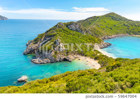 Porto Timoni is an amazing beautiful double beach in Corfu, Greece Porto Timoni is an amazing beautiful double beach in Corfu, Greece 59647004