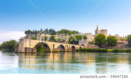 Saint Benezet bridge in Avignon in a beautiful summer day, France Saint Benezet bridge in Avignon in a beautiful summer day, France 59647180