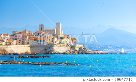Historic center of Antibes, French Riviera, Provence, France. 59647715
