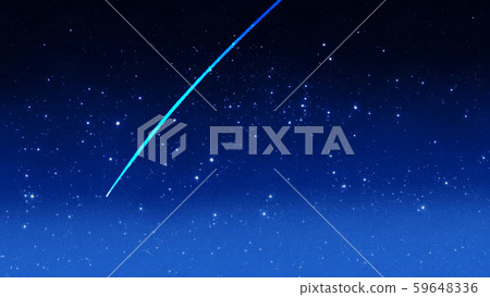 Shooting star and starry sky, blue glitter background image material 59648336
