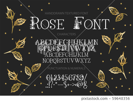 Hand drawn vector font. 59648356
