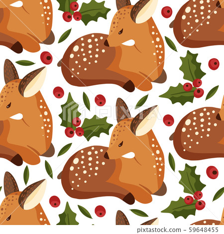 Seamless woodland vector pattern. 59648455