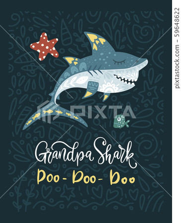 Shark animal vector card. Shark animal vector card. 59648622