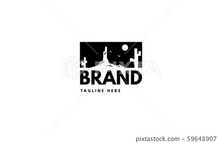 Vector logo on which an abstract image of a desert landscape. Vector logo on which an abstract image of a desert landscape. 59648907