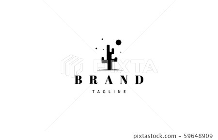 Vector logo on which an abstract image of a cactus. 59648909