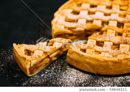 professional catering apple pie cinnamon sugar 59649321