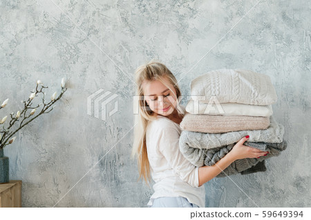 winter bedroom comfort lady knitted blanket pillow winter bedroom comfort lady knitted blanket pillow 59649394