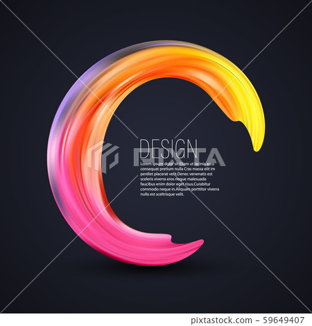 Vector acrylic brushstroke. Abstract flow in the form of a circle. Oil paint. Christmas and New Year Vector acrylic brushstroke. Abstract flow in the form of a circle. Oil paint. Christmas and New Year 59649407