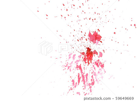 Beautiful watercolor ink drops on white paper, splatter spreading on clear background. Perfect for 59649669