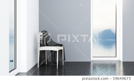 Modern design living room interior with beautiful view . 3D rendering Modern design living room interior with beautiful view . 3D rendering 59649673
