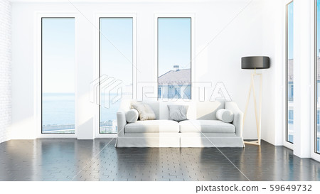 Modern design living room interior with beautiful view . 3D rendering 59649732