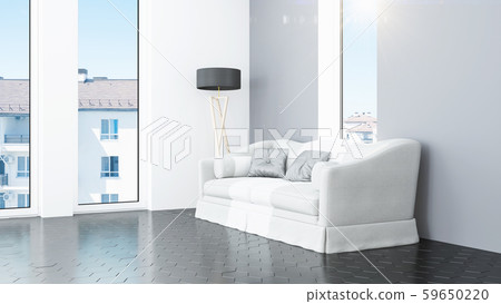 Modern design living room interior with beautiful view . 3D rendering 59650220