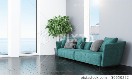 Modern design living room interior with beautiful view . 3D rendering 59650222