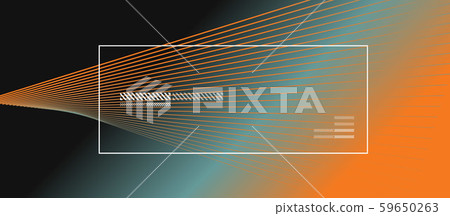 Wave lines with blend effect on fluid gradient, abstract background colorful liquid poster. Vector 59650263