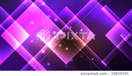 Shiny Neon Design Square Shape Abstract Stock Illustration