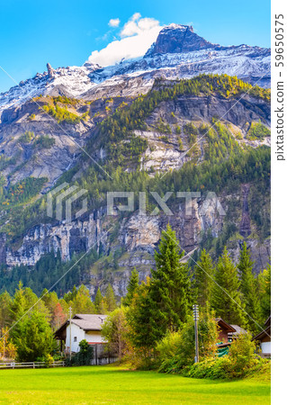 Kandersteg panorama, snow mountains, Switzerland Kandersteg panorama, snow mountains, Switzerland 59650575