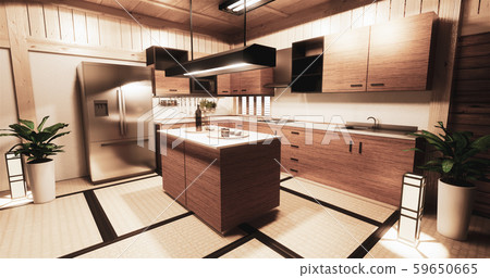 Kitchen room japanese style.3D rendering Kitchen room japanese style.3D rendering 59650665