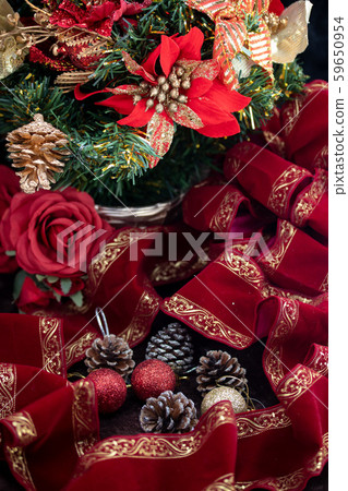 Christmas tree and velvet ribbon Christmas tree and velvet ribbon 59650954