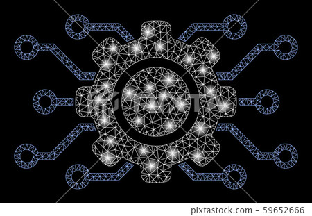Bright Mesh Network Electronic Gearwheel with Light Spots Bright Mesh Network Electronic Gearwheel with Light Spots 59652666