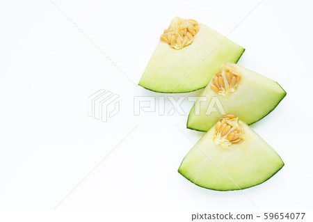 Cantaloupe melon isolated on white. 59654077