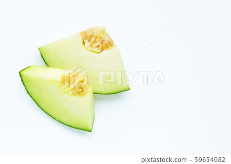 Cantaloupe melon isolated on white. Cantaloupe melon isolated on white. 59654082