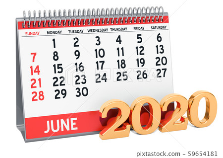 June Desk Calendar 3d Rendering Stock Illustration