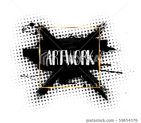 Gold foil frame with grunge Gold foil frame with grunge 59654376