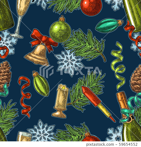 Seamless pattern New Year. - Stock Illustration [59654552] - PIXTA