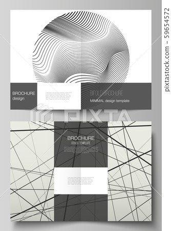 Vector layout of two A4 format modern cover mockups design templates for bifold brochure, magazine 59654572
