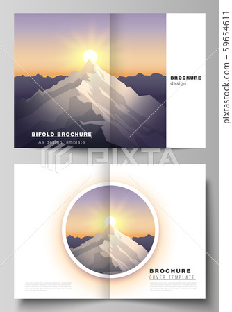 Vector layout of two A4 format modern cover mockups design templates for bifold brochure, magazine Vector layout of two A4 format modern cover mockups design templates for bifold brochure, magazine 59654611