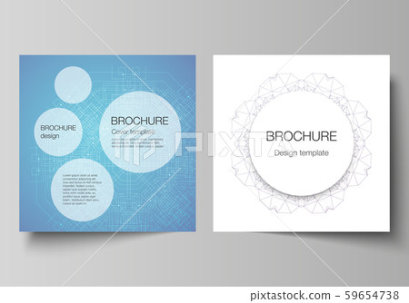 Minimal vector illustration layout of two square format covers design templates for brochure, flyer 59654738