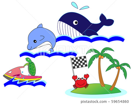 Sea animals swimming Sea animals swimming 59654860