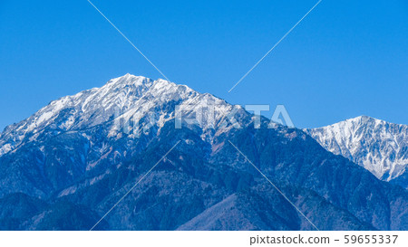 Mt. Renkadake (left) and Mt. Akazawa (right) viewed from Mt. Takakari, Omachi City 59655337