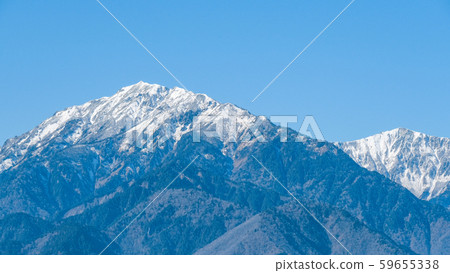 Mt. Renkadake (left) and Mt. Akazawa (right) viewed from Mt. Takakari, Omachi City 59655338