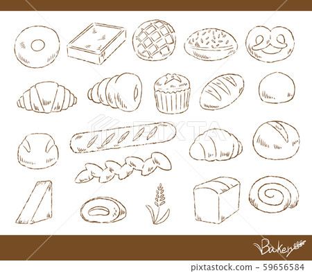 Pan illustration set: line drawing 59656584